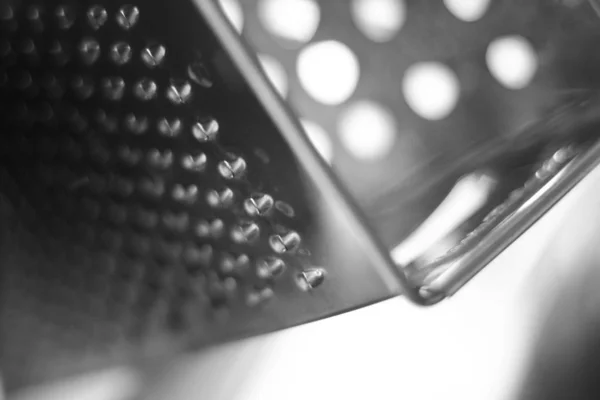 Macro view of a cheese grater