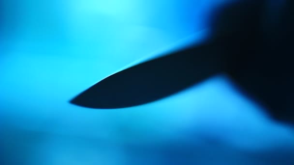 Sharp Point Knife Macro Dangerous Assasin Murderer – Stock-video