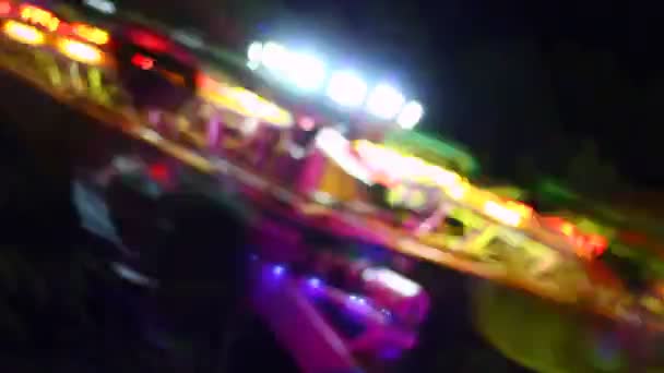 Abstract Presentation View Cruising Rotating Carousel Night — ストック動画