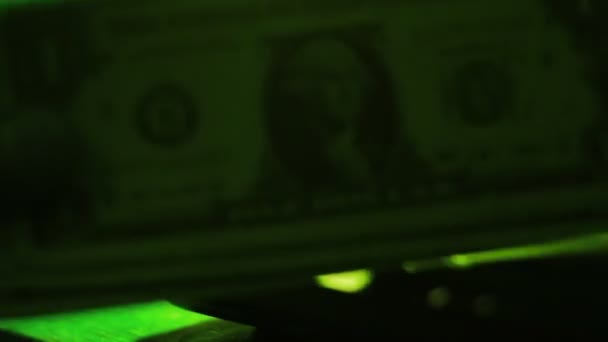 Dollar Bills Hand Laptop Keyboard Darker Scene Light Back Designed — Vídeo de Stock