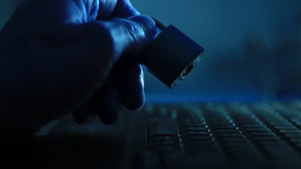 Koncepcja Bezpieczeństwa Internetowego Ochrona Osobista Bezpieczeństwo Danych Integralność Danych Bezpieczeństwo — Wideo stockowe