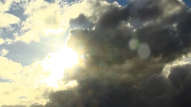 Vacker Himmel Med Moln Natur Bakgrund — Stockvideo