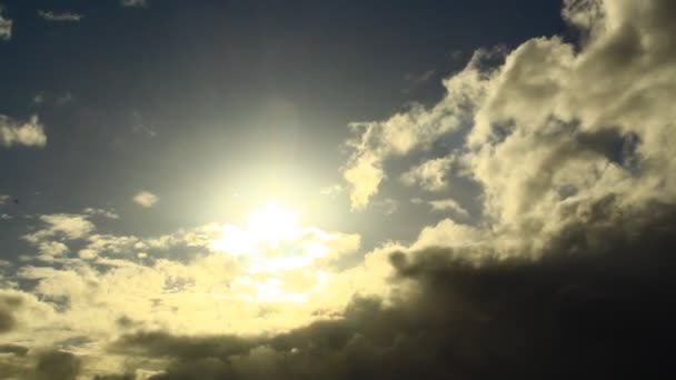 Vacker Himmel Med Moln Natur Bakgrund — Stockvideo