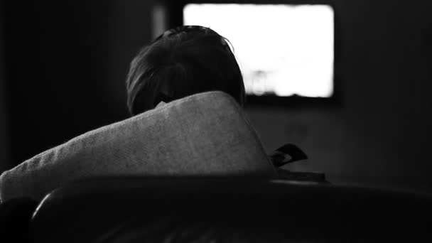 Watching Screen Television Home — Vídeos de Stock