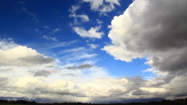 Clouds Traveling Nature Fields Pastures Meadows — Stock Video