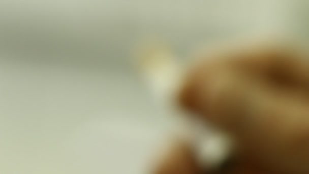 Concept Renoncement Arrêt Fumer Gros Plan Cigarette Dof Superficiel — Video