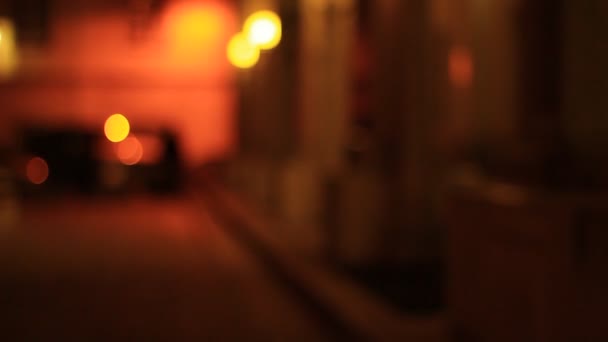 Blurred Neclar Întâmplă Strada Noapte — Videoclip de stoc