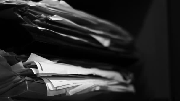 Big Pile Unsolved Paper Office — Vídeo de Stock