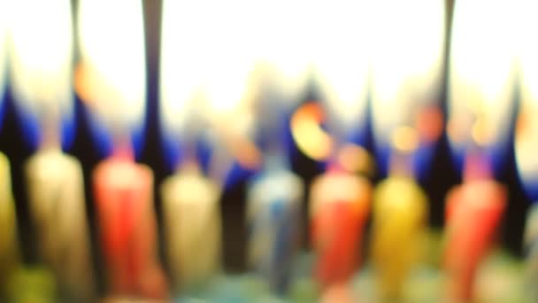 Detalles Quema Velas Colores Vivos Nacimiento Sorprende Celebración — Vídeos de Stock