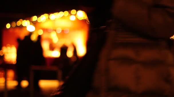 Présentation Artistique Personnes Sur Marché Soir Nuit Solides Feux Arrière — Video