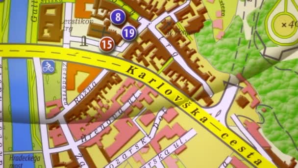 Kralovska Cesta Street Map — Stockvideo