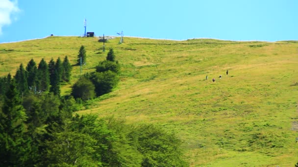 Skigebied Zomer Geen Sneeuw Winter Mild Milieuzorg Volle Schaal — Stockvideo