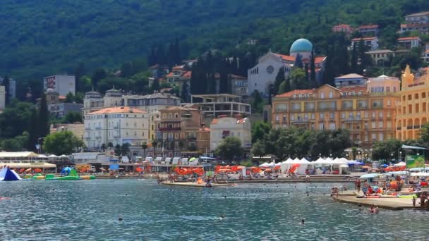 Hermosa Antigua Ciudad Del Norte Croacia Istria Con Espléndidos Hoteles — Vídeo de stock