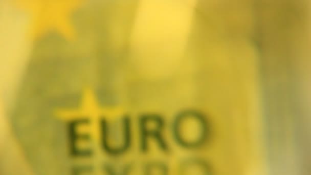 Detalhes Dinheiro Euro Das Moedas Dinheiro Papel Clipe Macro — Vídeo de Stock