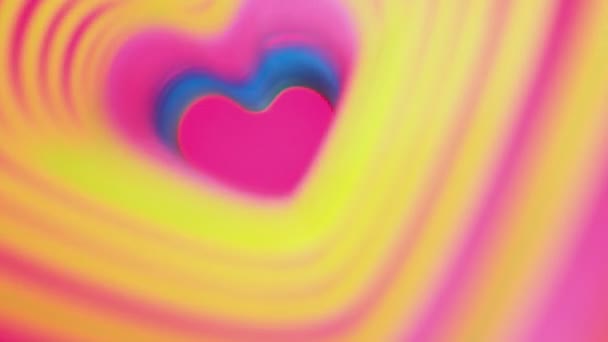 Renkli kalp gökkuşağı bahar dayak. Sevgililer günü kavramı. Pembe Kalp kare ağır çekim. LGBT glbt işareti — Stok video