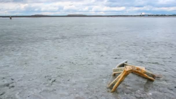 Salar salino sal lago salgado mar morto água transparente — Vídeo de Stock