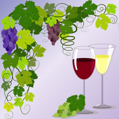 İki bardak ve asma dalları