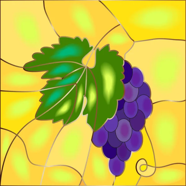 Bouquet de raisin de vitrail — Image vectorielle