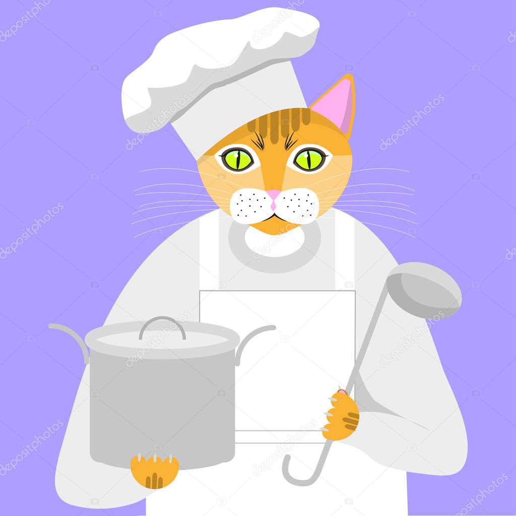 Red cat cook