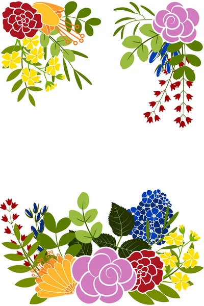 Tarjeta flores de colores — Archivo Imágenes Vectoriales