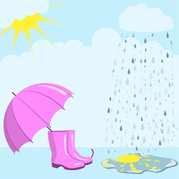 Pioggia e sole — Vettoriale Stock