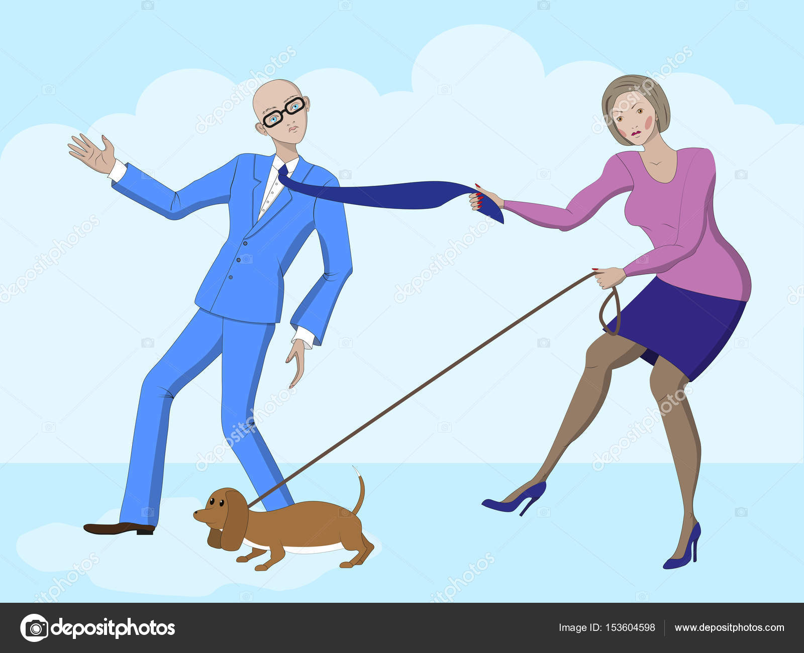 Woman holds man Stock Vector by ©Minaieva 153604598