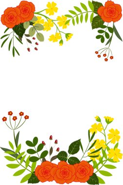 Tebrik kartı turuncu gül