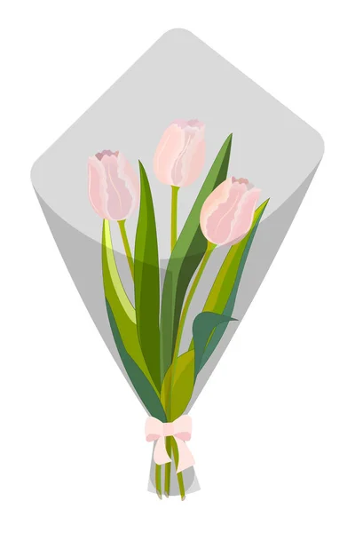 Strauß rosa Tulpen — Stockvektor