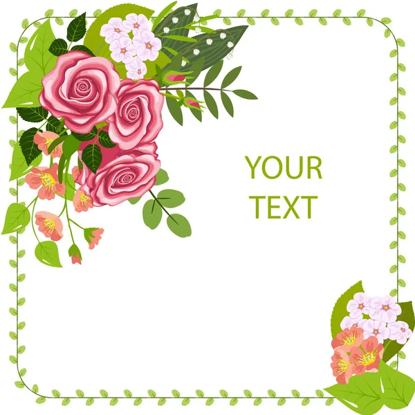 Greeting card roses — Stock Vector