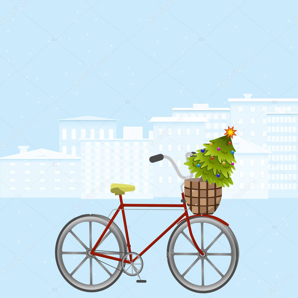 Bicycle with Christmas tree