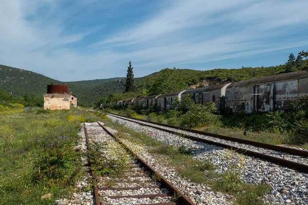 Avas Railway Staion Estação Antiga Não Uso Norte Grécia — Fotografia de Stock