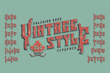 Vintage tarzı yazı tipi.