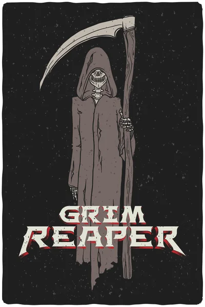 Dibujado a mano Grim Reaper — Vector de stock