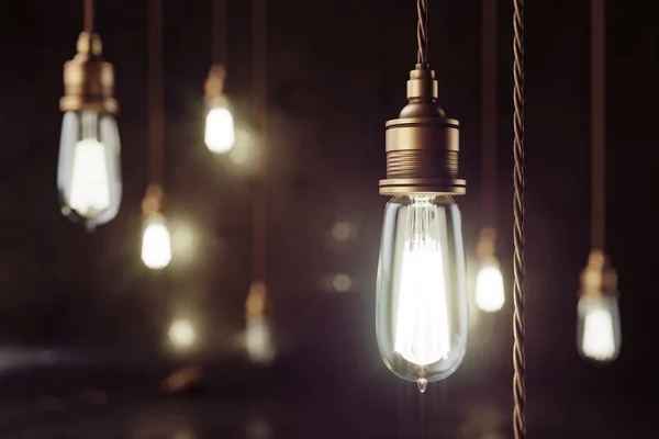 Loft scène met elektrische lampen — Stockfoto