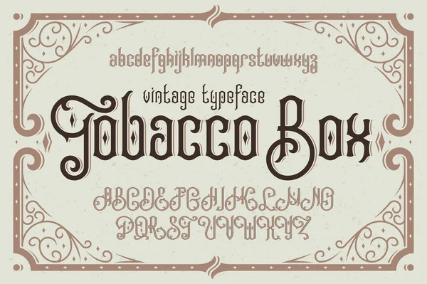 "Tobacco Box "dekoratív kerettel — Stock Vector