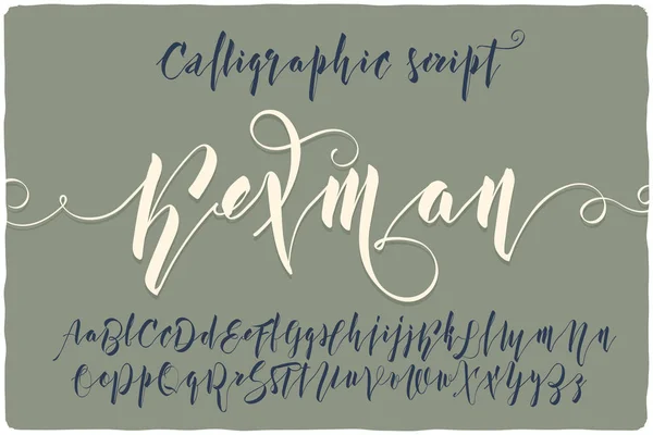 Kalligrafische script lettertype met de naam "Kexman" — Stockvector