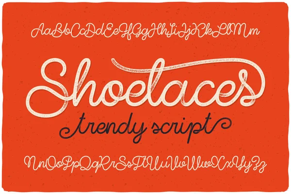 Font script named "Shoelaces" — Stock Vector
