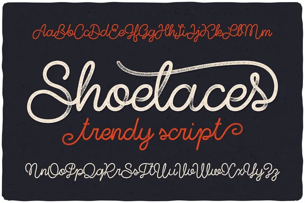 Script de fuente llamado "Shoelaces " — Vector de stock