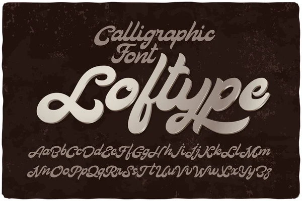 Calligraphic brush font named "Loftype". — Stock Vector