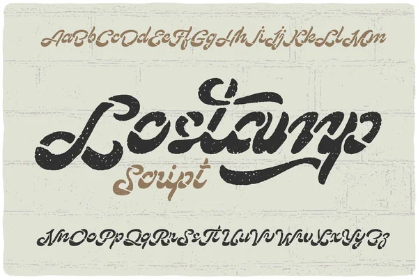 Carattere calligrafico chiamato "Lostamp " — Vettoriale Stock