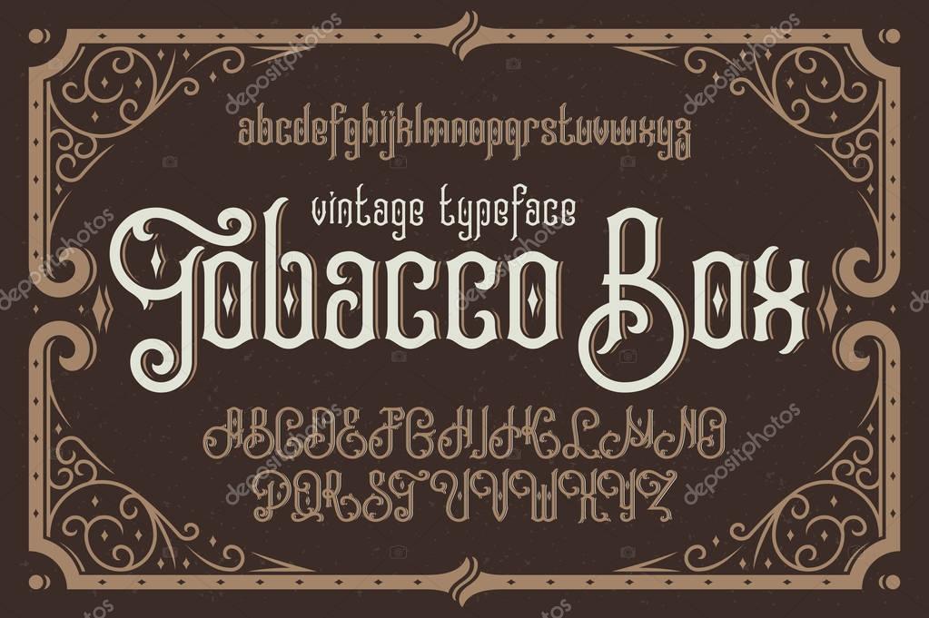 Vintage vector typeface named 
