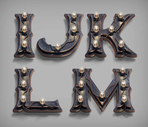 Vintage steampunk alphabet — Stock Photo, Image