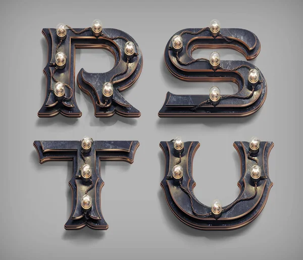 Vintage steampunk alphabet — Stock Photo, Image