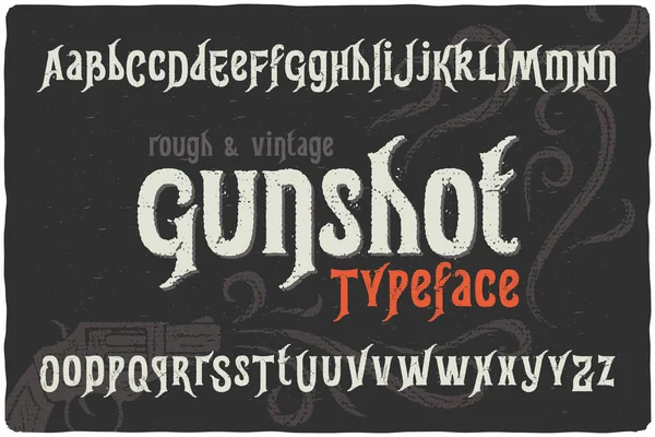 Fonte Gunshot Typeface — Vetor de Stock