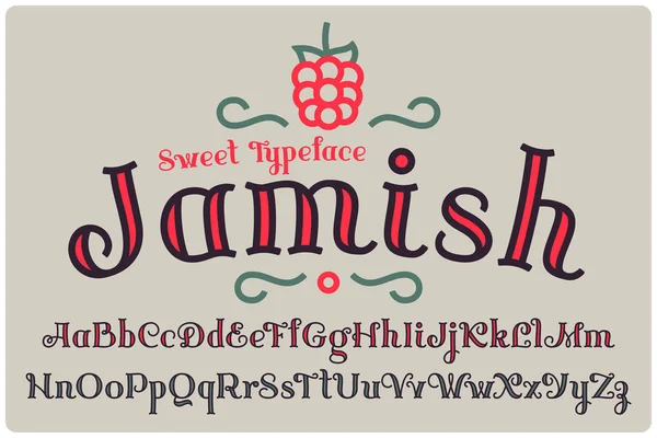 Jamish typeface cerah - Stok Vektor