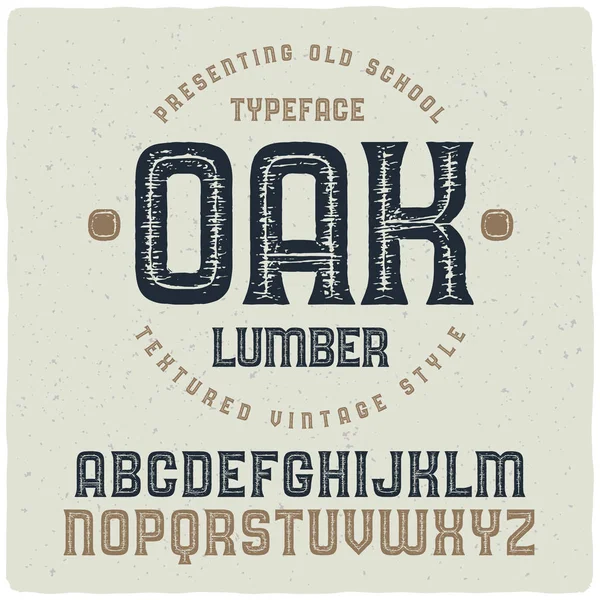Oak lumber font template — Stock Vector
