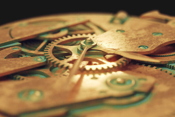 Старые металлические часы
