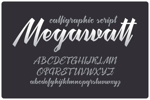 Fuente caligráfica manuscrita llamada "Megawatt " — Archivo Imágenes Vectoriales