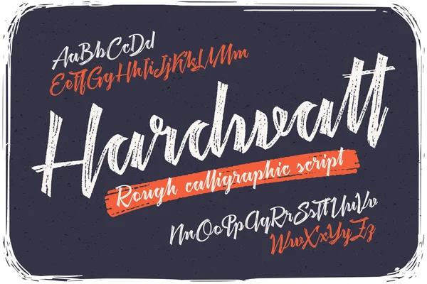 Kaligraficzny czcionki odręczne, o nazwie "Hardwatt" — Wektor stockowy