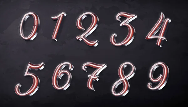 Візуалізація Каліграфічного Яскравого Неонового Сяючого Шрифту Сміливим Металевим Контуром — стокове фото